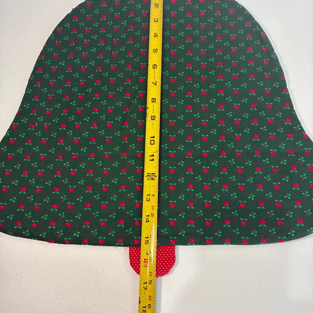 Handmade Quilted Christmas Bell Placemats Set of 4 Red Green Holly Holiday